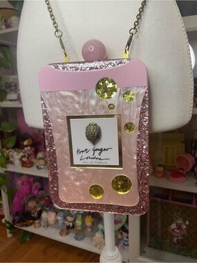 Kurt Geiger London Pink Acrylic Perfume Bottle Clutch Crossbody KGL